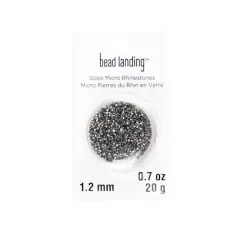 1.2mm Glass Micro Rhinestones by Bead Landing&trade;, 0.7oz. Hematite