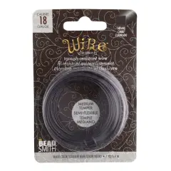 The Beadsmith&reg; Wire Elements&trade; 18 Gauge Tarnish Resistant Medium Temper Square Wire, 7yd. Black
