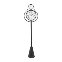6.75ft. Black Metal Clock