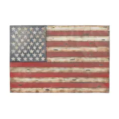 Distressed Metal Vintage American Flag Wall Accent