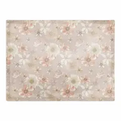 Watercolor Florals Cotton Twill Placemat Blush