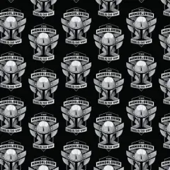 The Mandalorian Mando Helmet Badge Precut Cotton Fabric