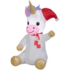 4.5ft. Airblown&reg; Inflatable Christmas Sitting Unicorn