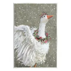 Stupell Industries Winter Goose Seasonal Botanicals Wall Plaque Art