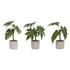 Green Potted Foliage Set, 10", 10.5" & 11.5"