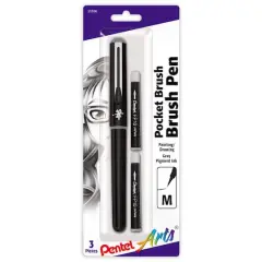 Pentel Arts&reg; Medium Gray Pocket Brush Pen with 2 Refills