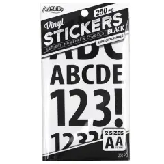 ArtSkills&reg; 1" to 2" Black 250 Piece Vinyl Poster Letter Set