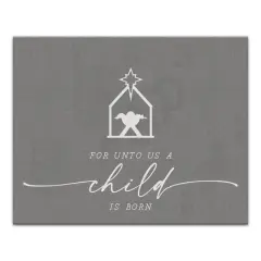 For Unto Us a Child is Born Canvas Wall Art