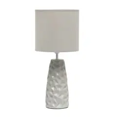 Simple Designs Sculpted Ceramic Table Lamp Gray