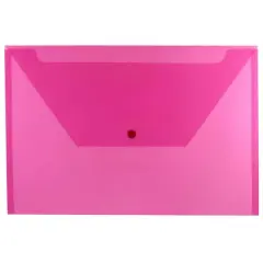JAM Paper 9.75" x 14.5" Plastic Snap Closure Envelopes, 12ct. Fuchsia