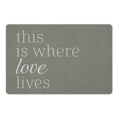 18" x 27" Where Love Lives Olive Floor Mat
