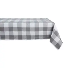 DII&reg; 104" Buffalo Check Tablecloth Gray and White