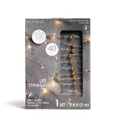 40ct. Warm White Gold Pearl LED String Lights by Ashland&reg;