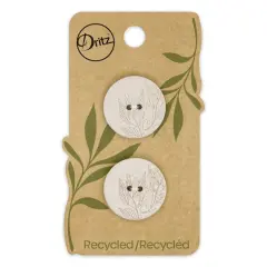 Dritz&reg; 23mm Recycled Hemp Round Floral Button, 6ct. Light grey
