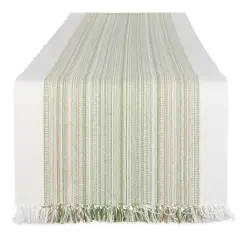 DII&reg; 72" Thyme Striped Fringed Table Runner