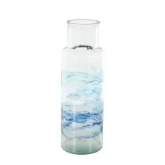 Blue Abstract Ombre Recycled Glass Vase
