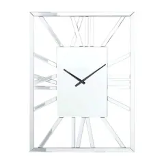 Silver MDF Glam Wall Clock, 32" x 2" x 24"