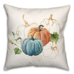 Blue & Orange Pumpkin Pillow