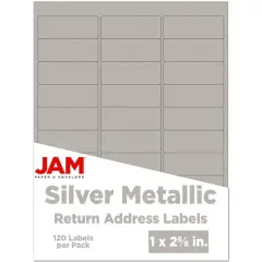 JAM Paper Standard Mailing Return Address Labels Silver