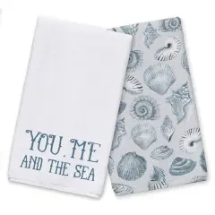 You Me & The Sea Tea Towel Set Blue/Gray