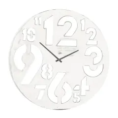 Silver Aluminum Contemporary Wall Clock, 24" x 24" x 2"