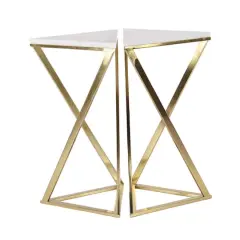 2ft. Gold Marble Contemporary Accent Table, 2ct.