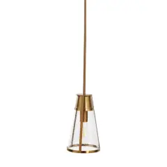 Hello Honey&reg; Robert Stevenson Lighting Jaxon Metal & Seedy Glass Ceiling Light Brushed Gold