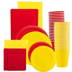 JAM Paper Party Tableware Assortment Grad Pack Red/Yellow