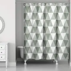 Triangles Shower Curtain Sage