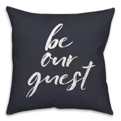 18" Be Our Guest Throw Pillow Navy