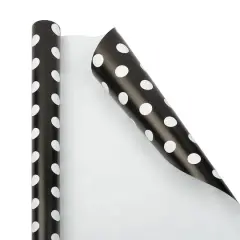 JAM Paper Polka Dot Gift Wrap Black and White