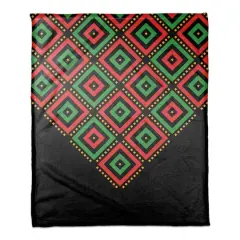 Diamond Kwanzaa Pattern Coral Fleece Blanket