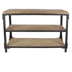 4ft. Brown Industrial Wood Console Table