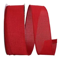 Reliant 2.5" x 50yd. Linen Wired Ribbon Scarlet