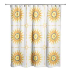 Mandalas Shower Curtain White