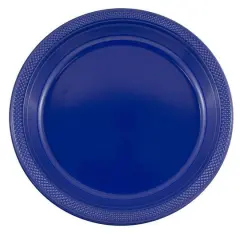 JAM Paper 10.25" Royal Blue Plastic Party Plates, 20ct. Assorted