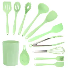 MegaChef Mint Green Silicone Cooking Utensils Set, 12ct.