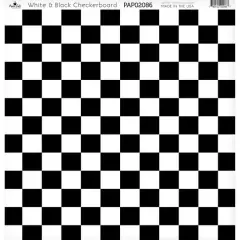Paper Caf&eacute; White & Black Checkerboard 12" x 12" Cardstock, 15 Sheets