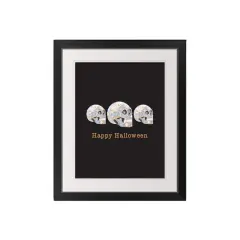 Floral Skull Black Framed Print Wall Art