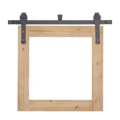 Brown Fir Farmhouse Wall Mirror, 27" x 30" x 2"