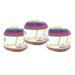 3 Pack Lion Brand&reg; Mandala&reg; Tweed Stripes Yarn Wishing Well