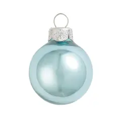 Whitehurst 4ct. 5" Shiny Glass Christmas Ornaments Baby Blue Shiny