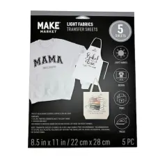 8.5" x 11" Light Fabric Transfer Sheets, 5ct. by Make Market&reg;