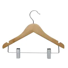 Honey Can Do Kids Wood Hangers With Clips, 10ct.