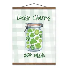 Lucky Charms Jar Teak Hanging Canvas