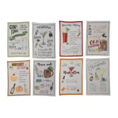 Hello Honey&reg; Cocktail Recipe Print Cotton Printed Tea Towels, 8ct.
