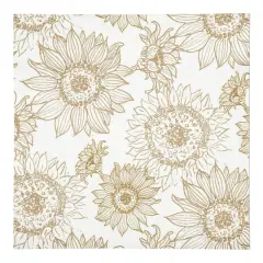 Large Sunflower Head Cotton Twill Napkin Gold/White
