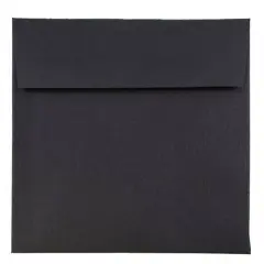 JAM Paper 6" Square Colored Invitation Envelopes, 25ct. Black Linen