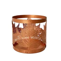 3.75" Rose Gold Leaf Metal Candle Holder by Ashland&reg;