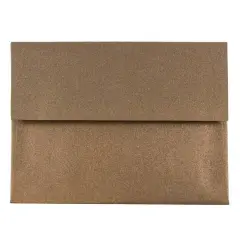 JAM Paper 4.375" x 5.75" Metallic Invitation Envelopes, 50ct. Bronze Stardream